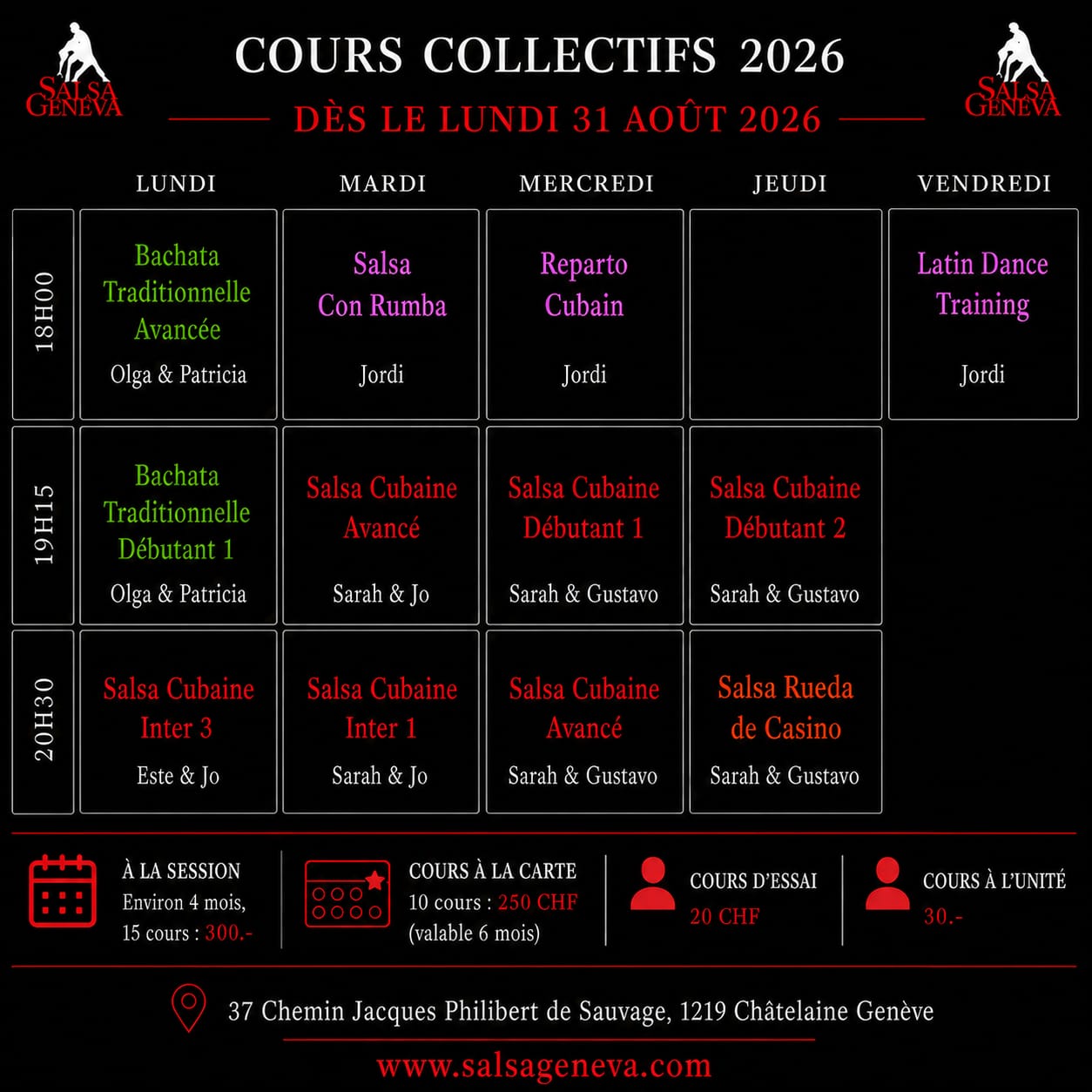 Cours collectifs 2026-09